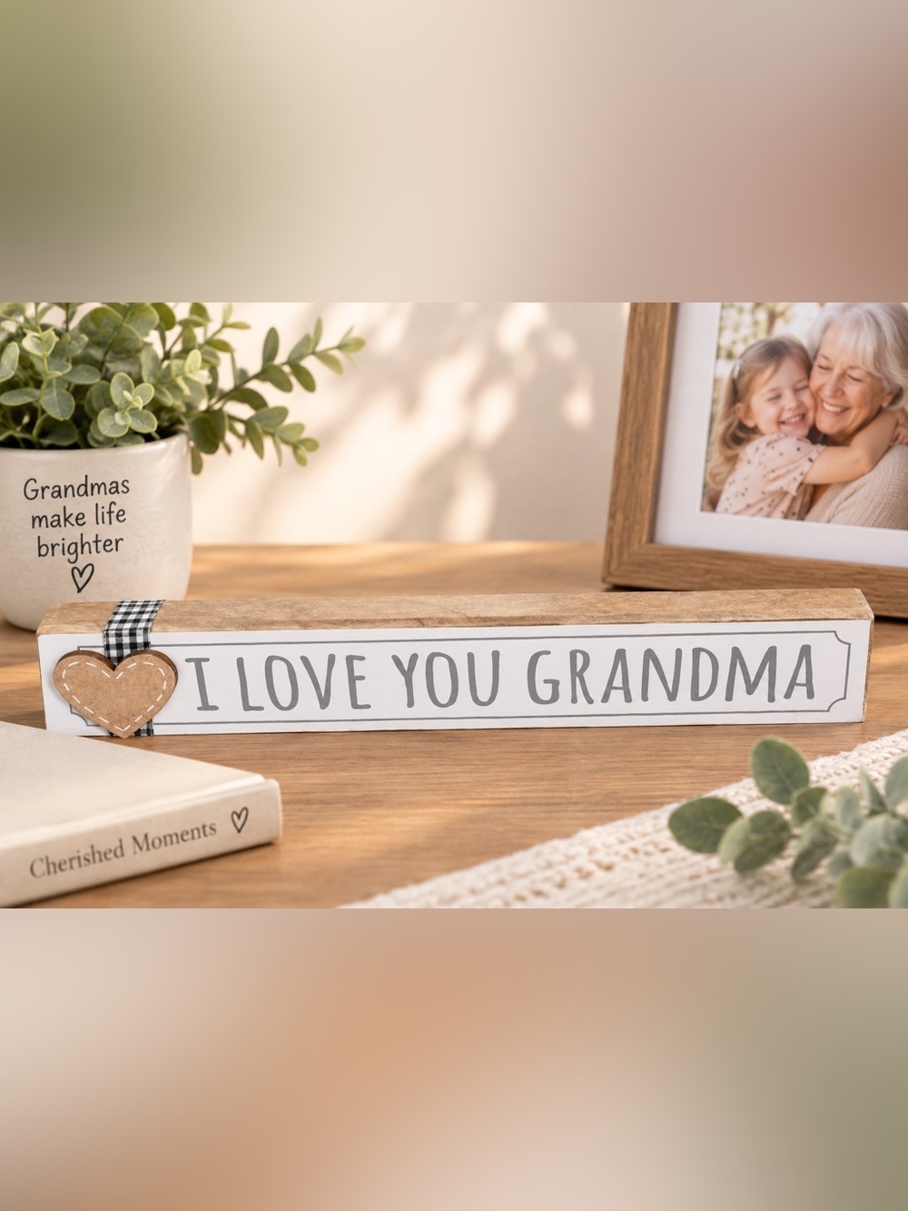 Heartfelt Wooden Signs - Mom & Grandma